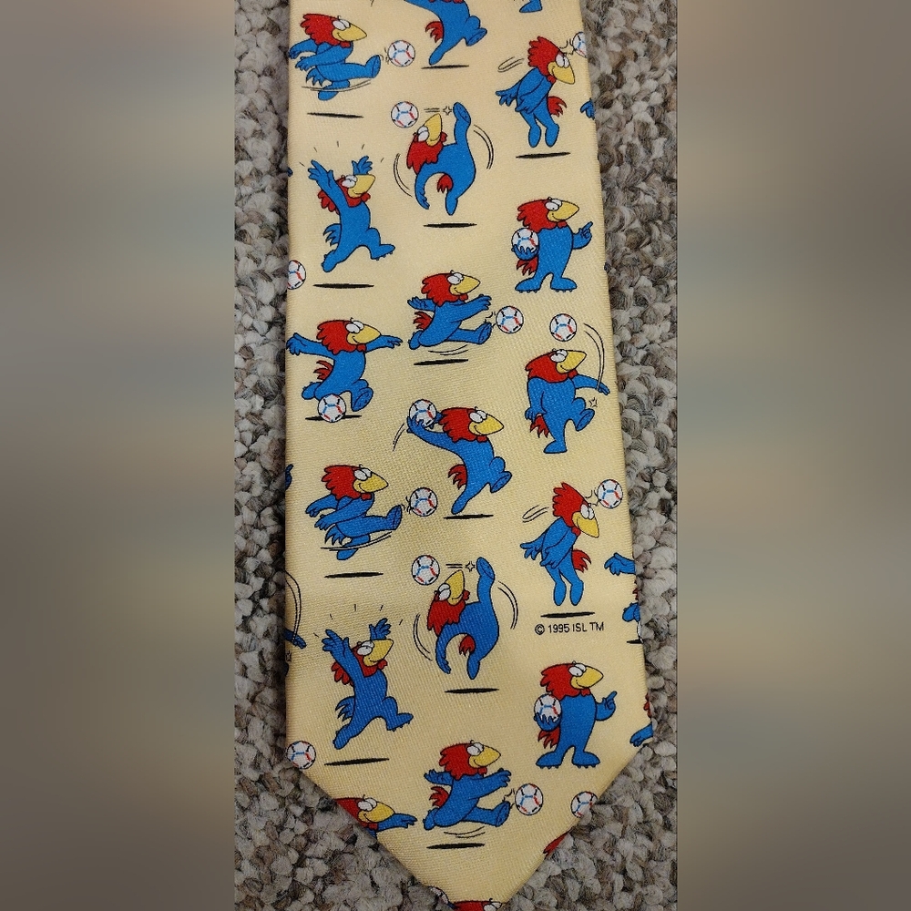 France 98 Men's Necktie, Footix The Mascot, 1995, Yellow, Silk, Soccer